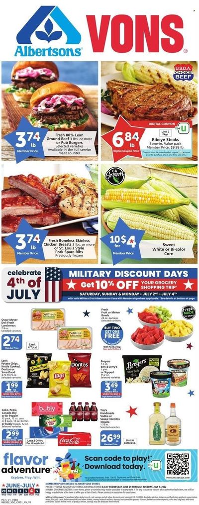 Vons (CA) Weekly Ad Flyer June 29 to July 6
