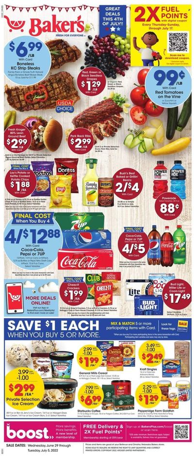 Baker's (NE) Weekly Ad Flyer June 29 to July 6