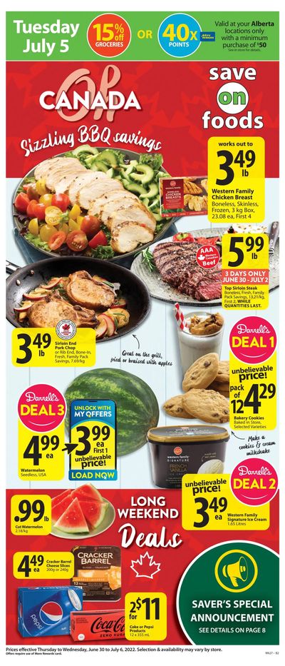 Save on Foods (AB) Flyer June 30 to July 6