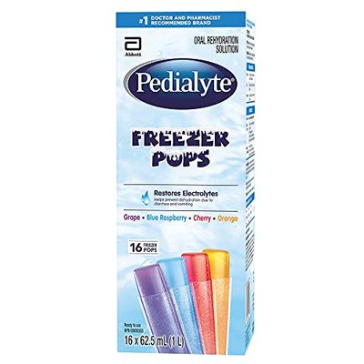 Pedialyte®, Electrolyte Popsicles For Adults & Kids, Variety Pack, 16 x 62.5 mL, Electrolyte Replacement Oral Rehydration Solution $7.87 (Reg $9.77)