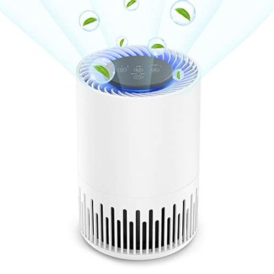 HEPA Air Purifier for Bedroom, Portable Air Cleaner with H13 HEPA Filter, 4 Fan Speeds, Low Noise, Sleep Mode, Night Light, Filter Replacement Reminder for Home Desktop Office(White) $84.99 (Reg $119.99)