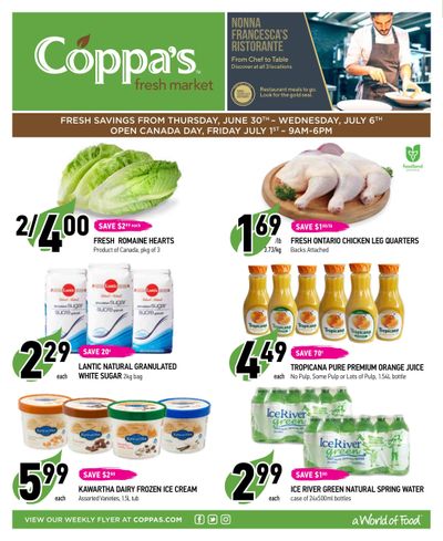 Coppa's Fresh Market Flyer June 30 to July 6