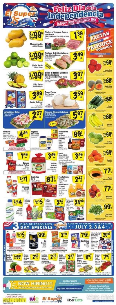 El Super (CA, NM, NV, TX) Weekly Ad Flyer June 30 to July 7