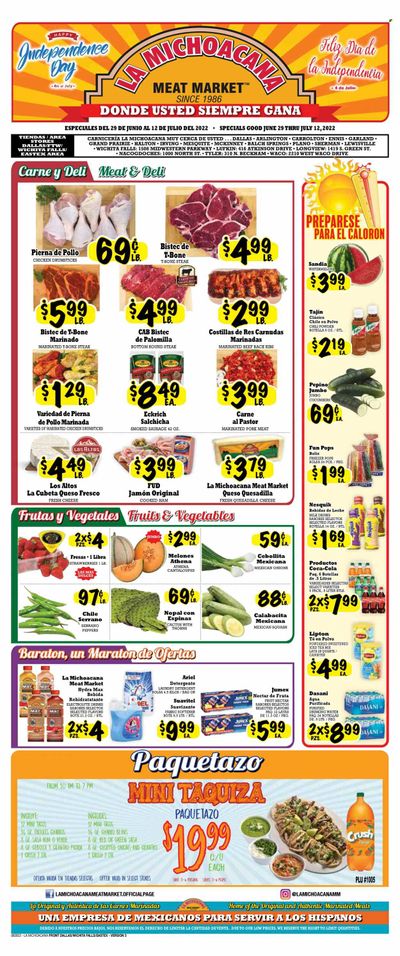 La Michoacana Meat Market (TX) Weekly Ad Flyer June 30 to July 7