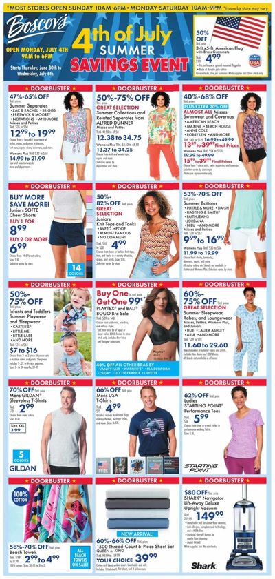 Boscov's (CT, DE, MD, NJ, NY, PA) Weekly Ad Flyer June 30 to July 7