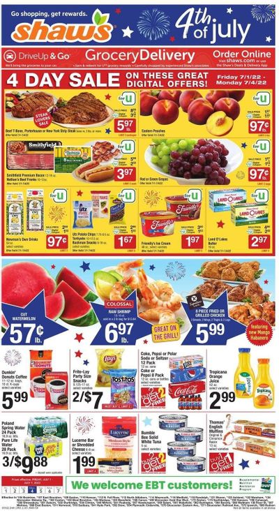 Shaw’s (MA, ME, NH, RI, VT) Weekly Ad Flyer June 30 to July 7