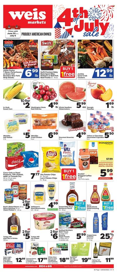 Weis (MD, NY, PA) Weekly Ad Flyer June 30 to July 7
