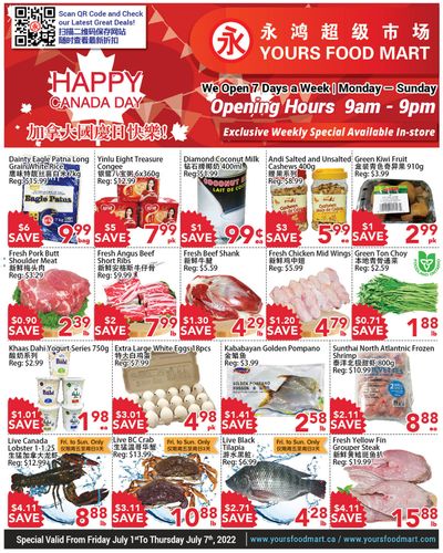 Yours Food Mart Flyer July 1 to 7