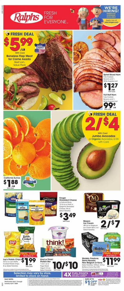 Ralphs Weekly Ad & Flyer April 1 to 7