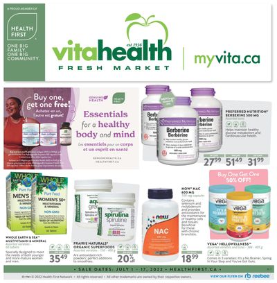 Vita Health Fresh Market Flyer July 1 to 17
