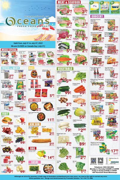 Oceans Fresh Food Market (Mississauga) Flyer July 1 to 7
