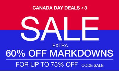 Gap Canada Day Deals: Save an Extra 60% off Markdowns for up to 75% off Using Coupon Code 