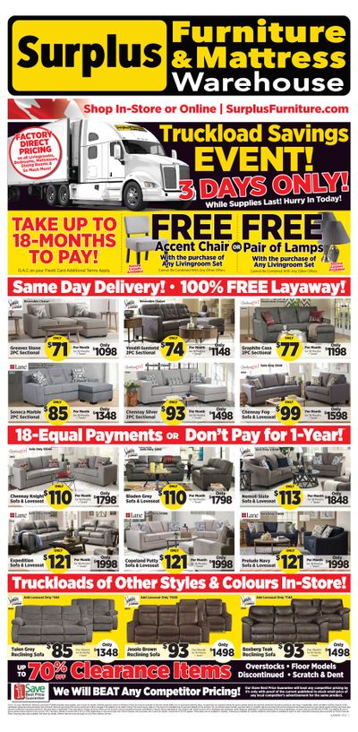 Surplus Furniture & Mattress Warehouse (Grand Falls Windsor) Flyer July 4 to 10