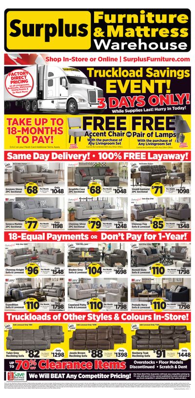 Surplus Furniture & Mattress Warehouse (Charlottetown) Flyer July 4 to 10