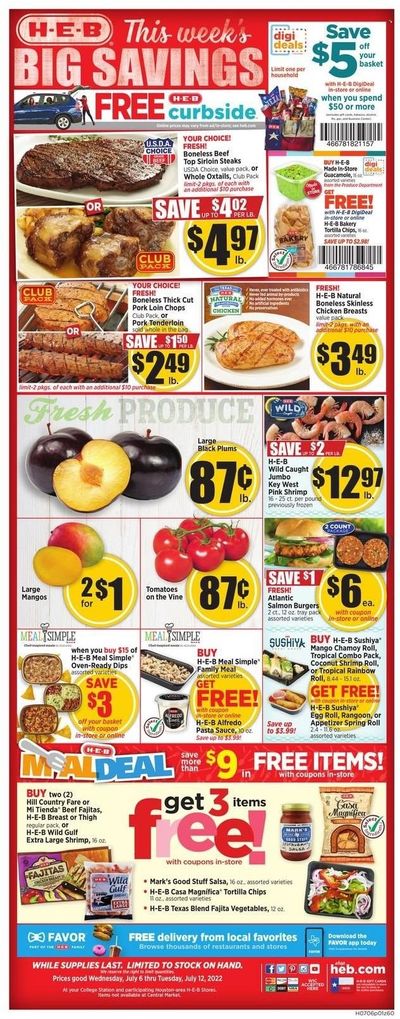 H-E-B (TX) Weekly Ad Flyer July 5 to July 12
