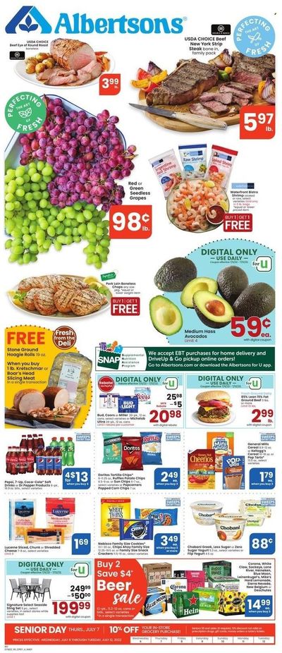 Albertsons (CA, ID, LA, MT, OR, TX, WA) Weekly Ad Flyer July 5 to July 12