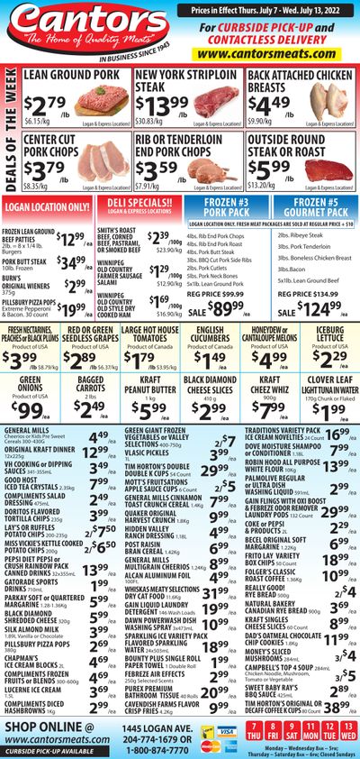 Cantor's Meats Flyer July 7 to 13