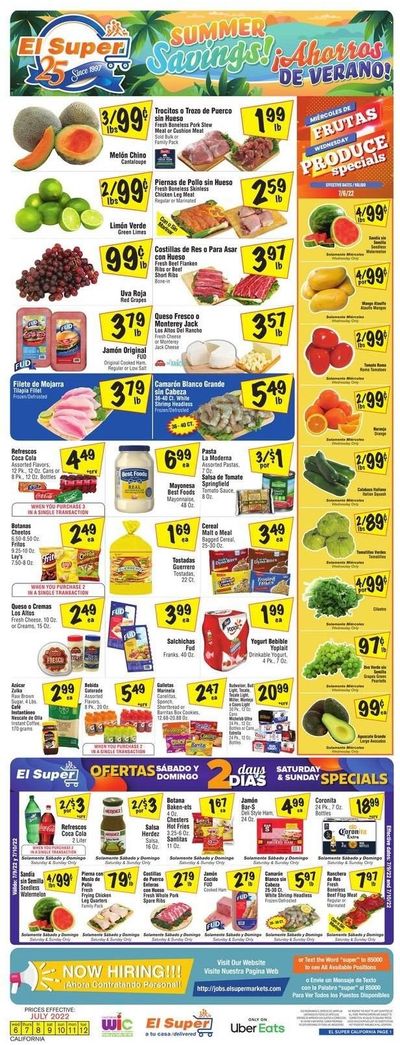 El Super (CA, NM, NV, TX) Weekly Ad Flyer July 7 to July 14