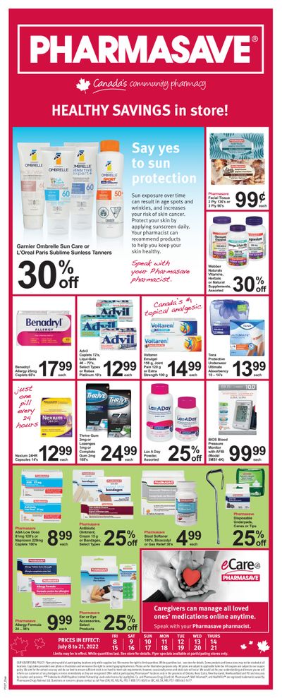 Pharmasave (ON) Flyer July 8 to 21
