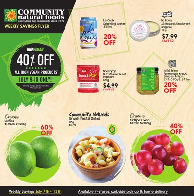 Community Natural Foods Flyer July 7 to 13
