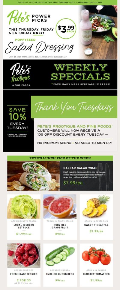 Pete's Fine Foods Flyer July 7 to 13