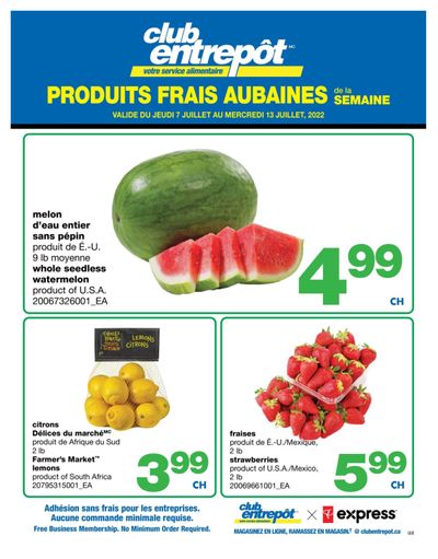 Wholesale Club (QC) Fresh Deals of the Week Flyer July 7 to 13