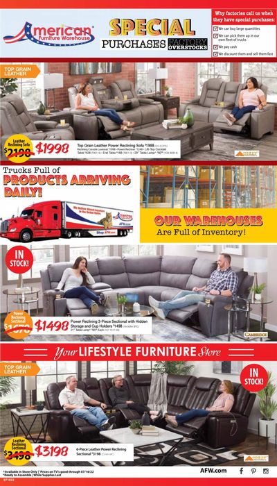 American Furniture Warehouse (AZ, CO, TX) Weekly Ad Flyer July 9 to July 16