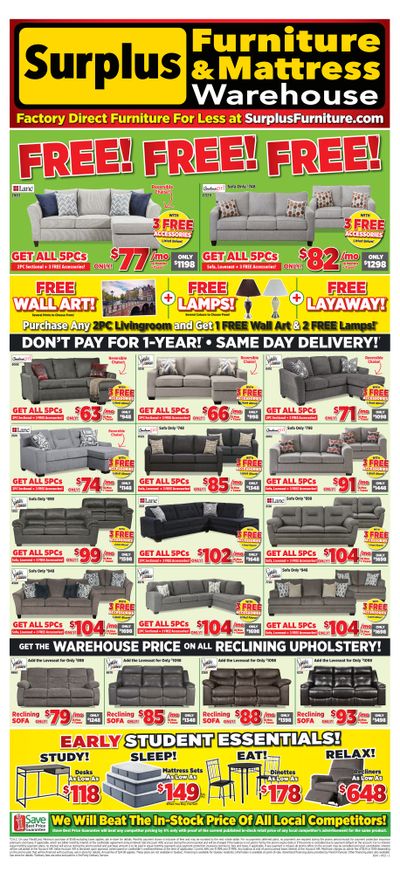 Surplus Furniture & Mattress Warehouse (Kingston) Flyer July 11 to 31