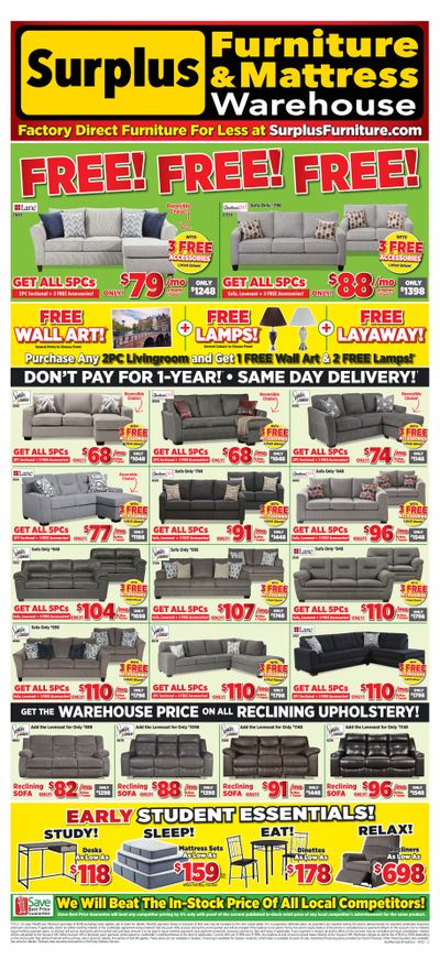 Surplus Furniture & Mattress Warehouse (Charlottetown) Flyer July 11 to 31