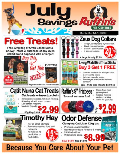 Rufiin's Pet Centre Flyer July 7 to 24