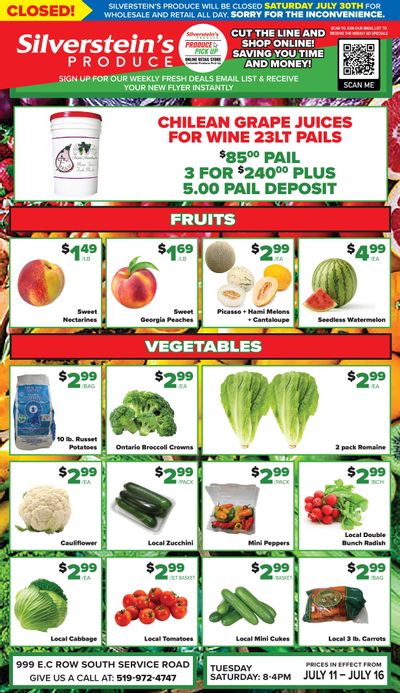 Silverstein's Produce Flyer July 11 to 16