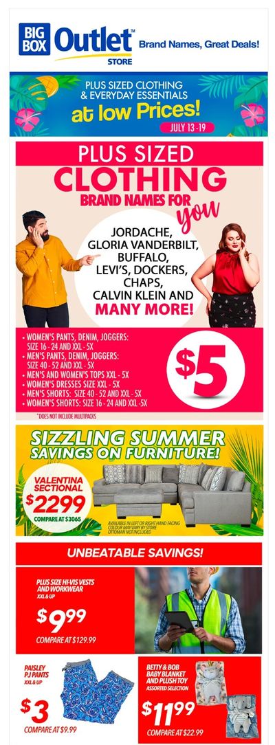 Big Box Outlet Store Flyer July 13 to 19