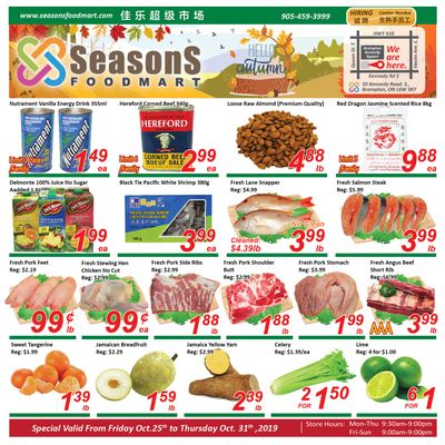 Seasons Food Mart (Brampton) Flyer October 25 to 31