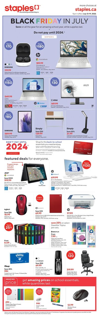 Staples Flyer July 13 to 19