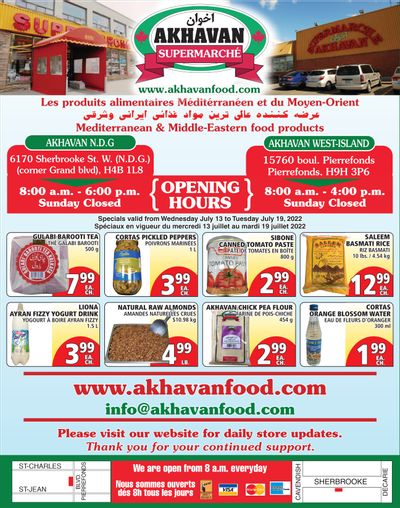 Akhavan Supermarche Flyer July 13 to 19