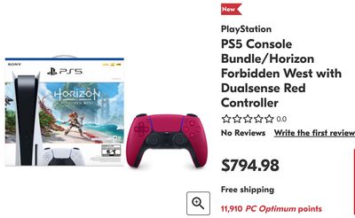 Shoppers Drug Mart Canada Offer: Get PlayStation PS5 Console Bundle/Horizon Forbidden West with Dualsense Red Controller for $794.98