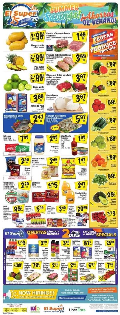 El Super (CA, NM, NV, TX) Weekly Ad Flyer July 14 to July 21