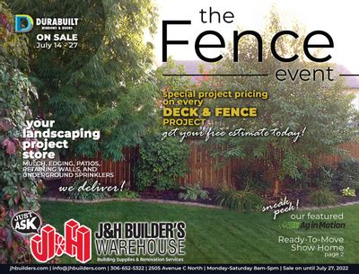 J&H Builder's Warehouse Flyer July 14 to 27