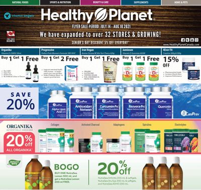 Healthy Planet Flyer July 14 to August 10