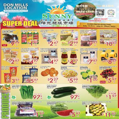 Sunny Foodmart (Don Mills) Flyer July 15 to 21