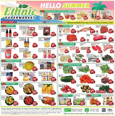 Ethnic Supermarket (Guelph) Flyer July 15 to 21