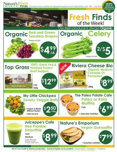 Nature's Emporium Weekly Flyer July 15 to 21