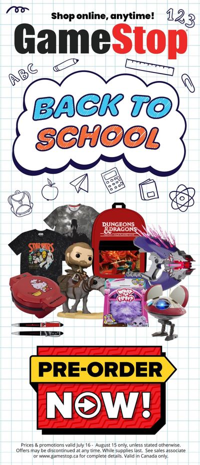 GameStop Back to School Flyer July 16 to August 15