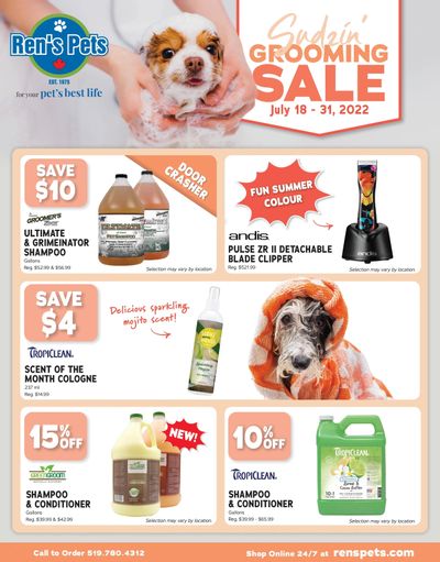 Ren's Pets Depot Sudzin' Grooming Sale Flyer July 18 to 31