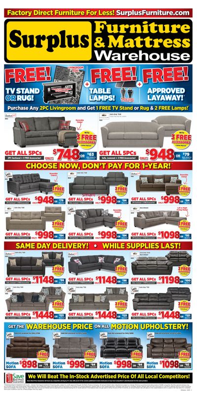Surplus Furniture & Mattress Warehouse (Thunder Bay) Flyer April 7 to May 4