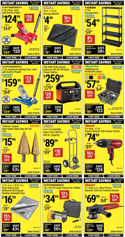 Harbor Freight Weekly Ad Flyer Specials July 18 to August 18, 2022