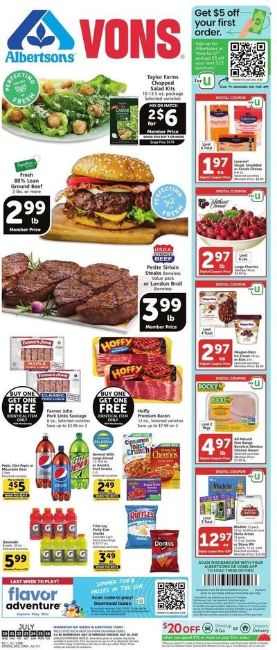Albertsons (CA, ID, LA, MT, OR, TX, WA) Weekly Ad Flyer July 19 to July 26