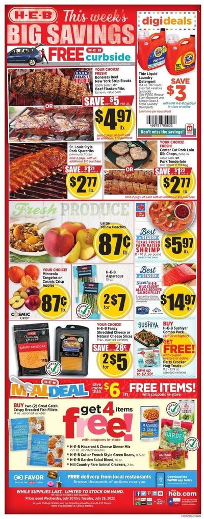 H-E-B (TX) Weekly Ad Flyer July 19 to July 26