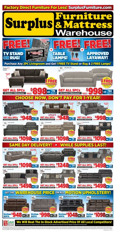 Surplus Furniture & Mattress Warehouse (Saint John) Flyer April 7 to May 4