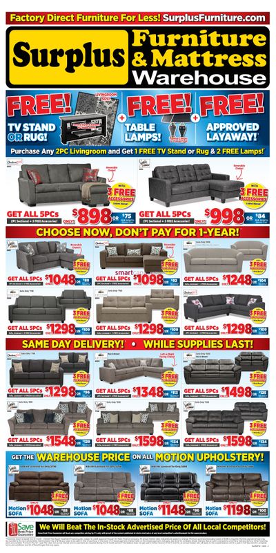 Surplus Furniture & Mattress Warehouse (Grand Falls Windsor) Flyer April 7 to May 4